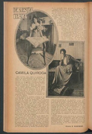 De nuestro teatro : Camila Quiroga