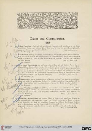 Gläser und Glasmalereien (Nr. 188-208)