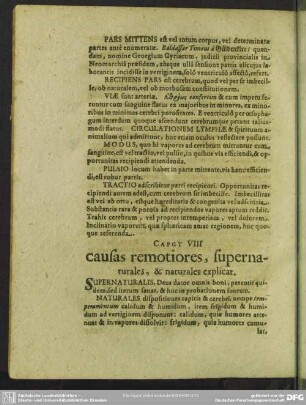 Caput VIII. causas remotiores, supernaturales, & naturales explicat