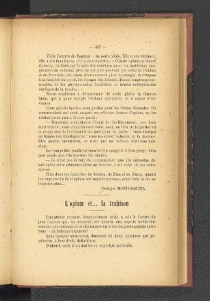 L'opium et...la trahison.