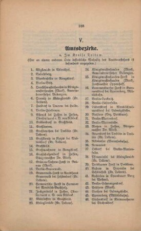 V. Amtsbezirke