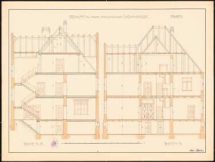 Entwurf zu einem freistehenden Wohnhaus: Schnitt 1:50