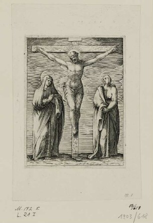 Maria und Johannes am Fuße des Kreuzes, Blatt 5 der Folge "Gemälde von Rom"