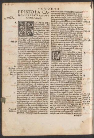 Epistola Canonica Beati Iacobi Apostoli.