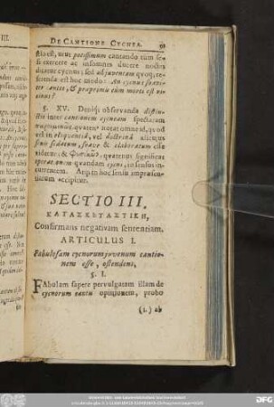 Sectio III. [...], Confirmans negativam sententiam.