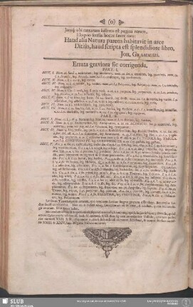 Errata graviora sic corrigenda