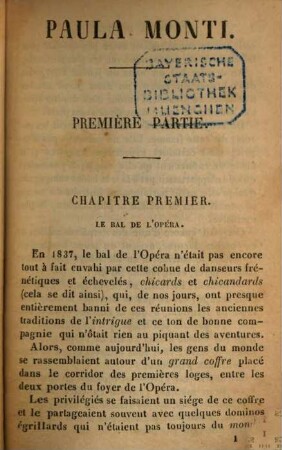 Paula Monti ou l'hôtel Lambert : Histoire contemporaine par Eugène Süe, 1