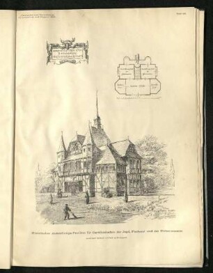 Historischer Ausstellungs-Pavillon für Geräthschaften der Jagd, Fischerei und des Hirtenwesens. Architekt: Ignaz Alpar.