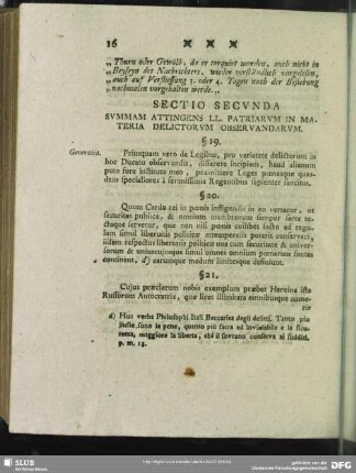 Sectio Secunda Summam Attingens LL. Patriarum In Materia Delictorum Observandarum