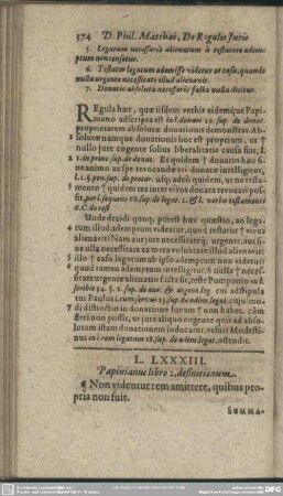 L. LXXXIII. Papinianus libro 2. definitionum