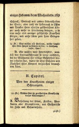 II. Capitel. Von den Krankheiten einiger Schwangern.