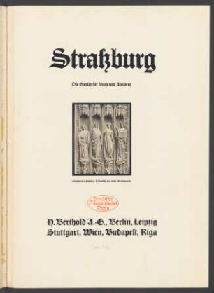 Straßburg : die Gotisch für Buch und Akzidenz