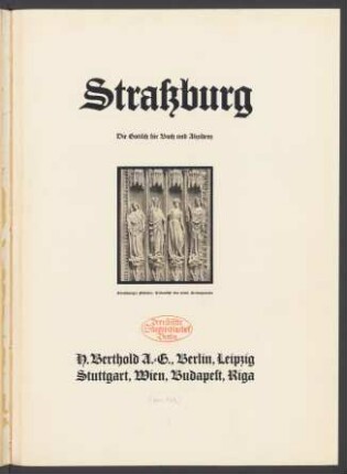 Straßburg : die Gotisch für Buch und Akzidenz