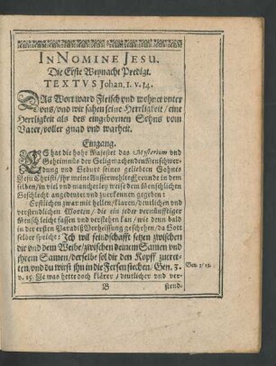 Textus Johan. I. v. 14.