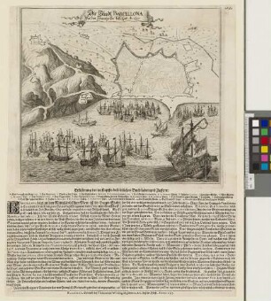 Die Stadt Barcellona Von den Frantzosen belagert Ao. 1697