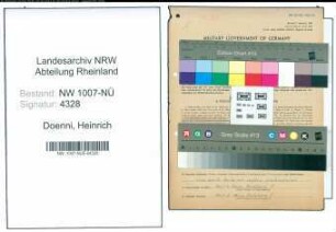 Entnazifizierung Heinrich Doenni , geb. 02.02.1907 ()