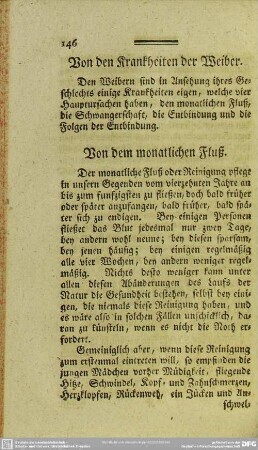 Von den Krankheiten der Weiber