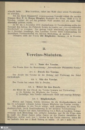 II. Vereins-Statuten