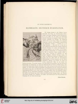 Zu einer Radierung Erzherzog Heinrich Ferdinands
