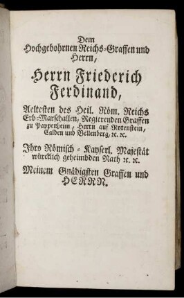 Herrn Friedrich Ferdinand