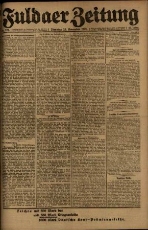 Ausgabe vom Dienstag, den 25. November 1919.