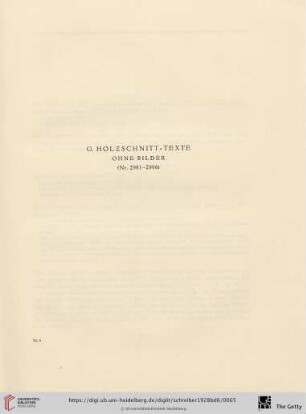 G. Holzschnitt-Texte ohne Bilder (Nr. 2981 - 2998)