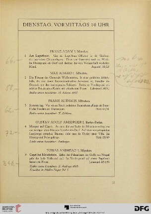 Dienstag, vormittags (Nr. 1-133)
