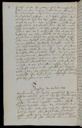 Freytag den 30 Jan. 1733