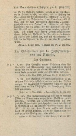 Zur Gebührentaxe für die Justizcommissarien und Notarien