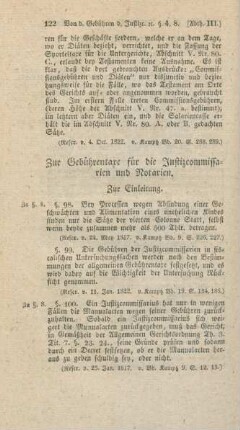 Zur Gebührentaxe für die Justizcommissarien und Notarien
