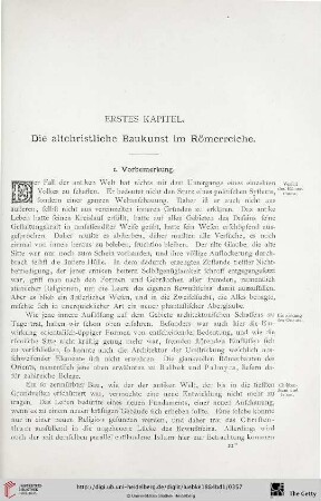 Erstes Kapitel: Die altchristliche Baukunst im Römerreiche