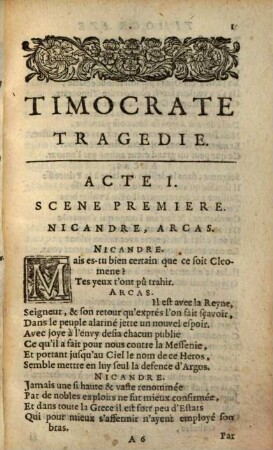 Timocrate : Tragédie
