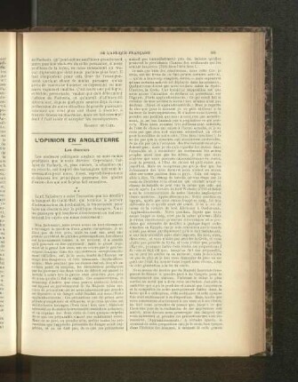 L'Opinion En Angleterre.