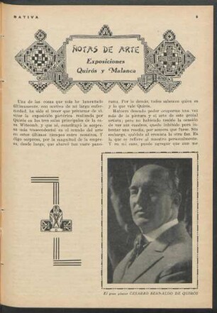 Notas de arte : Exposiciones Quirós y Malanca