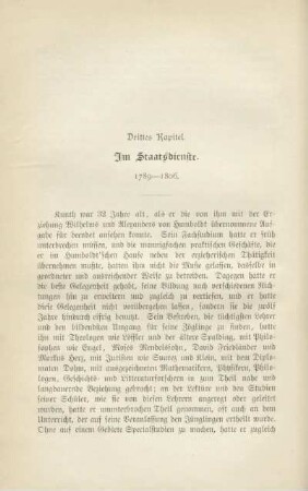 Drittes Kapitel. Im Staatsdienste. 1789-1806
