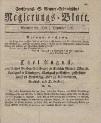 Nr. 20 : 2. Dezember 1823