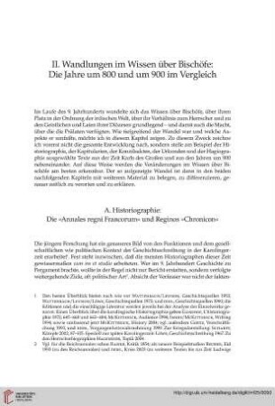 A. Historiographie: Die »Annales regni Francorum« und Reginos »Chronicon«