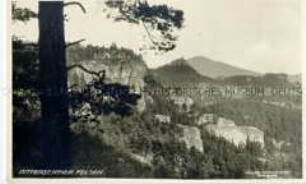 Ansicht des Dittersbacher Felsens im Erzgebirge