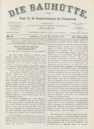 No. 48. Frankfurt a. M., den 30. November 1907. 50. Jahrgang.