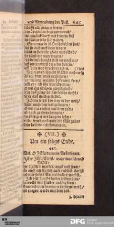 (VII.) Um ein seligs Ende.