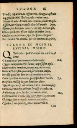 Ecloga IX Moeris ...