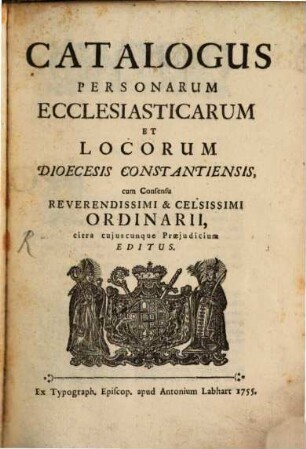 Catalogus personarum ecclesiasticarum et locorum Dioecesis Constantiensis, 1755
