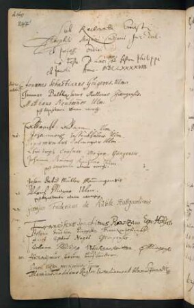 Winterhalbjahr 1697/1698. Rektorat Ernst Gottlieb/Theophil Maier