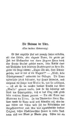 Die Madame du Titre. (Eine berliner Erinnerung)