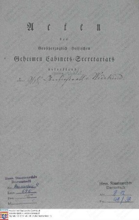 Wedekind, Georg Wilhelm Freiherr v., Oberforstrat in Darmstadt