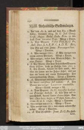 XLIII. Anhaltische Goldmünzen.