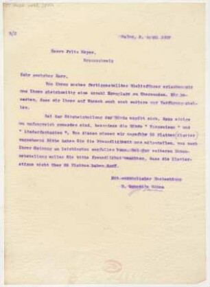 Brief an Fritz Meyer : 05.04.1917
