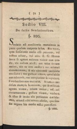 Sectio VIII. De falsis Sensationibus.