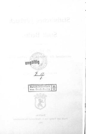 Stempel: Ministerium des Innern