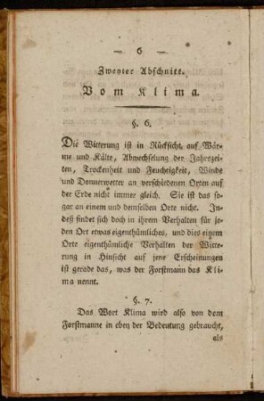 Zweiter Abschnitt. Vom Klima